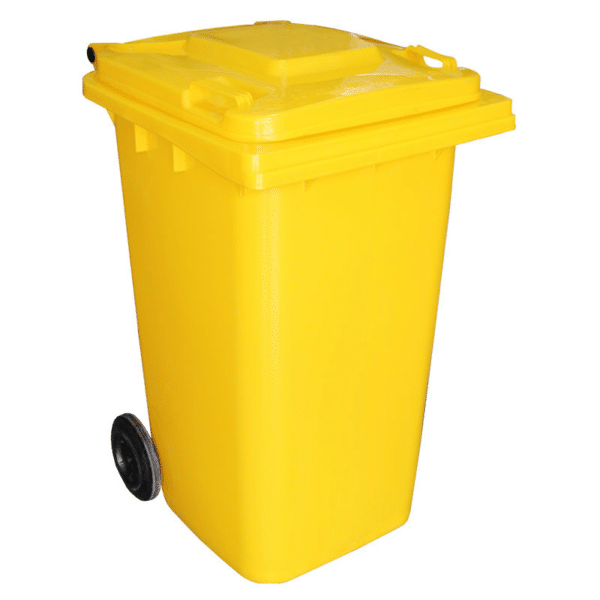 Yellow Mobile Waste Wheelie Bin