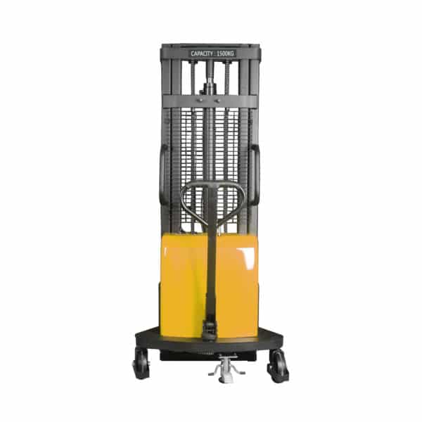 Semi Electric stacker wide leg side