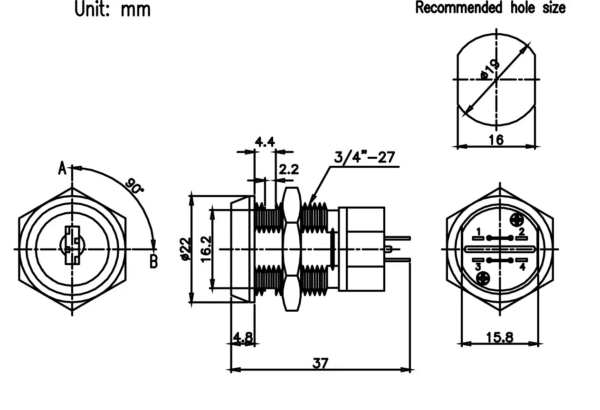 key-Switch-2-pole