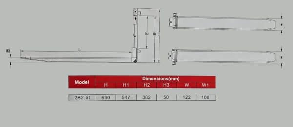 Forklift Fork Scale 2,5ton